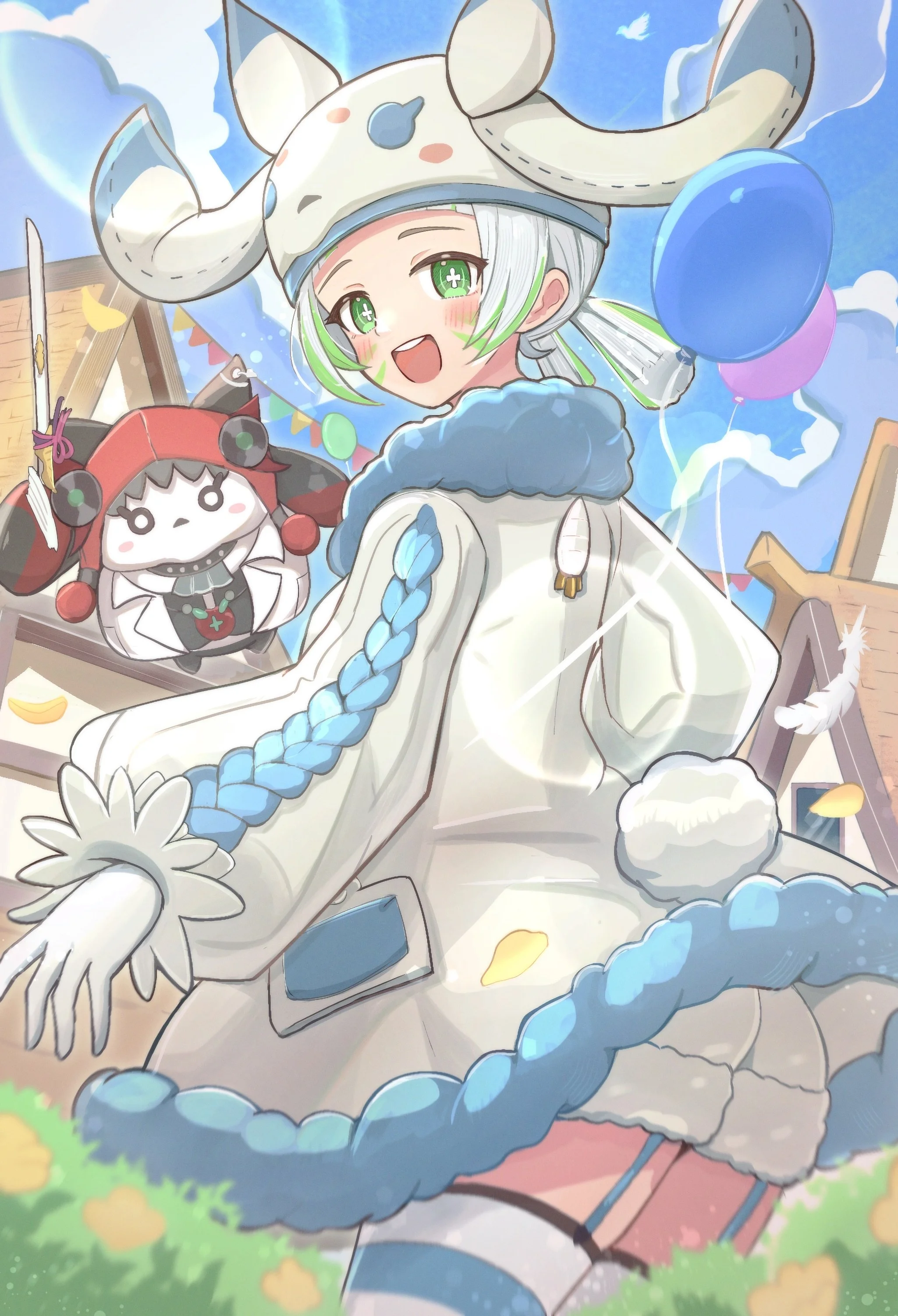 Official BPSR JP character motif illustration of an adventurer with Yi drum corps on Star Island by Sunanuko.