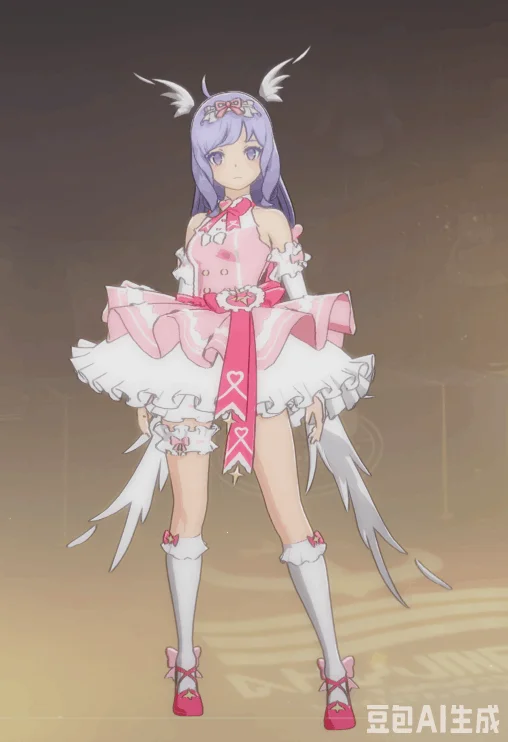 Leaked pink and white frilled outfit front preview